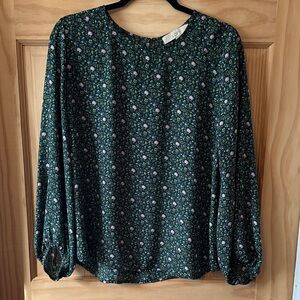 Green Floral Blouse